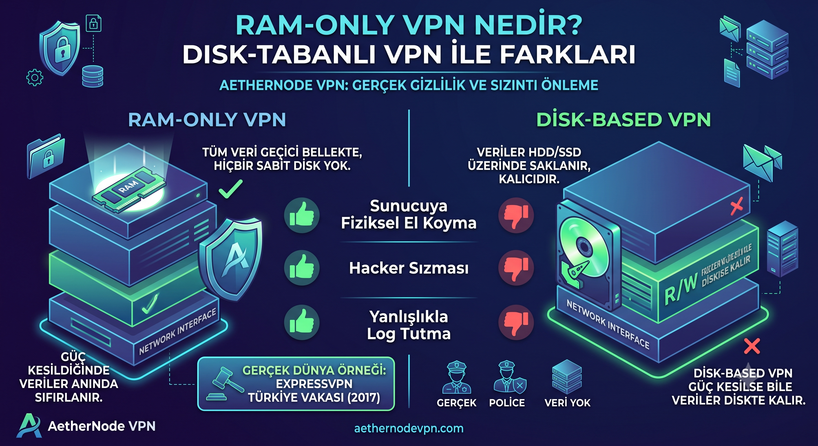 RAM-Only VPN Nedir? Disk Tabanlı VPN'ler ile Farkları
